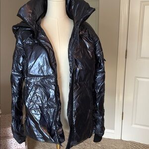 S13 New York stylish Shiny Black Puffer Jacket